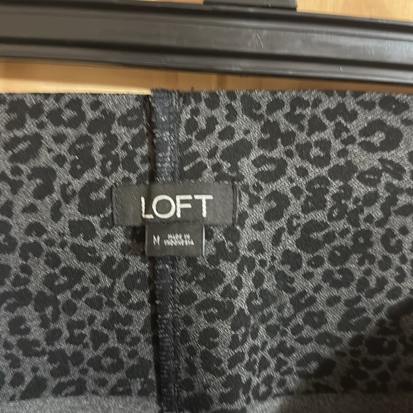 LOFT Gray & Black Leopard Print shorts - Picture 3 of 4